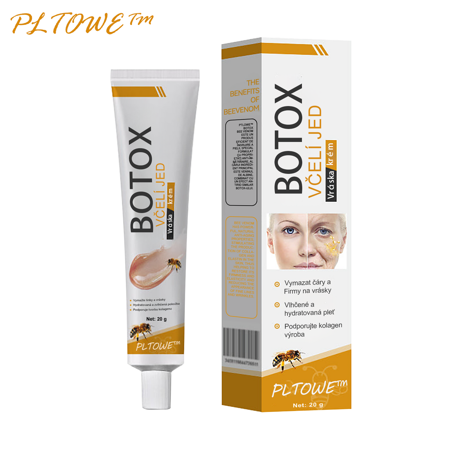 🔥🔥Vyrobeno a odesláno z Česká republika ✅ PLTOWE™ Botoxový včelím jedem odstranění vrásek krém - poslední den propagace 70% sleva