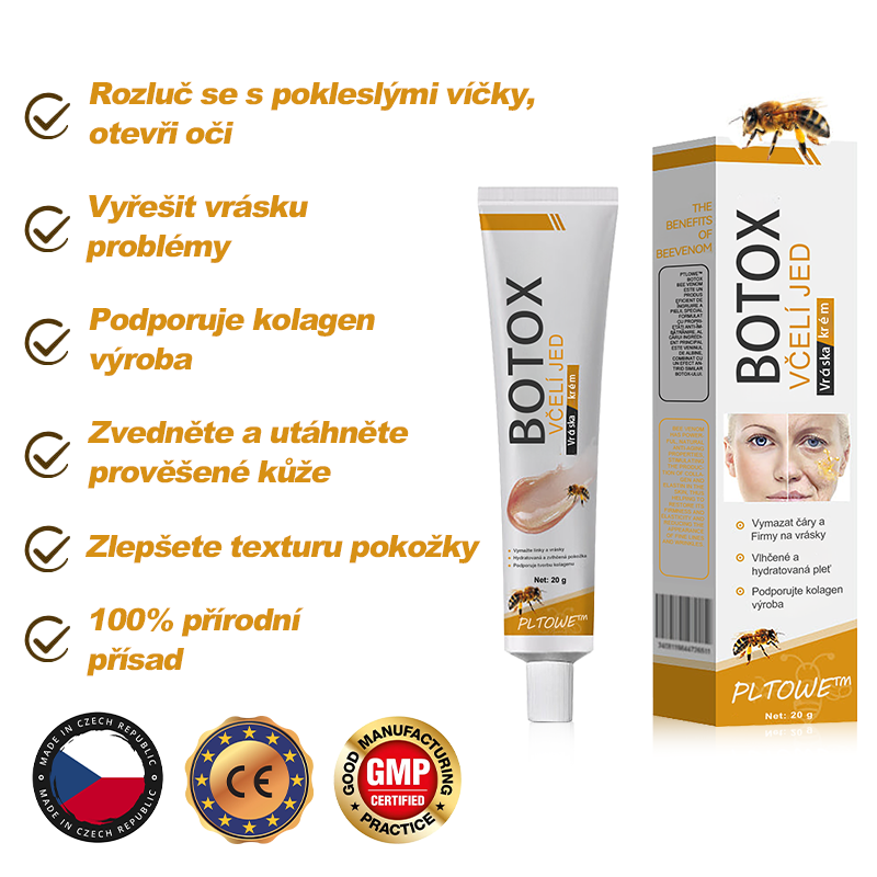 🔥🔥Vyrobeno a odesláno z Česká republika ✅ PLTOWE™ Botoxový včelím jedem odstranění vrásek krém - poslední den propagace 70% sleva